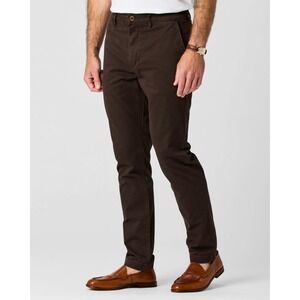 Flint & Tinder Mens 365 Chino Pant Chocolate Brown Size 31x30